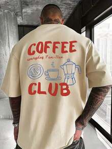 Vintage Camiseta de manga corta holgada con estampado de moda para hombres |   Diseño exquisito |   Esencial de verano |   Fácil de combinar, mostrando tu estiloFashion   Cuello Redondo Algodón 100% Tejido Suave Manga Corta Transpirable y Fresca - Albaricoque - Ver 2