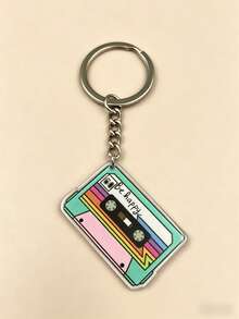 1pc Vintage Music Theme Keychain, Acrylic Keychain With Vinyl Record/Cassette Tape/Recorder Design, Unique Bag Charm Car Accessory Bag Charm School Cute Gothic Y2K Gift For Mom, Dad, Graduation, And Teacher, A Vintage And Nostalgic Keychain Set, Radio+Cassette+Gramophone Recorder Keychain Gift Bag, Acrylic 2D Flat, Bag And Backpack, Fun Design, Sturdy Zipper Chain Keychain, Clothing Accessory, Neutral Accessory - Multicolor - View 6