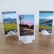 6pcs Cute Cloud Shaped Photo Clips, Desktop Photo Display Stands, Mini Tabletop Card Holders, Suitable For Photos, Cards, Small Pictures, Pet Photos, Couple Photos, Bedroom Nightstand Decor, Office Desk Memo Reminder, Planner Card Display, Wedding Place Card Holder, Personal Photo And Note Display, Home Photo Wall Decor, Stable Base Design - Multicolor - View 8