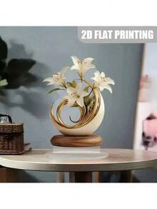 1 pieza Figura plana de acrílico 2D, decoración floral para sala de estar, entrada, pieza de arte de lujo para el Día de la Madre - Multicolor - Ver 7