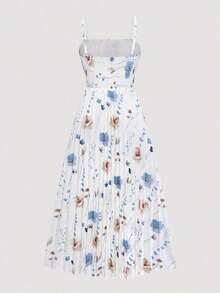 Women's Elegant Ditsy Floral Chiffon Dress With Shawl, 2 Pieces Set Spring Summer - Multicolor - View 6