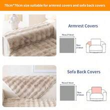 1pc Faux Rabbit Fur Sofa Cover, Warm & Thick Plush Pet-Friendly Anti-Slip Sofa Protector For Bedroom, Office, Living Room Furniture, Home Decor, Winter - Khaki - View 12