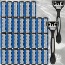 6-Layer Men's Razor Set With Multiple Ultra-Sharp Blades - Ergonomically Designed For Effortless Shaving 6-Layer Stainless Steel Razor Head,Replaceable Beard & Mustache Grooming Tool With Handle - Multicolor - View 16