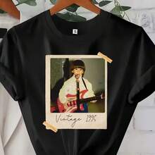 Printed T-Shirt For Men And Women - Black - View 1