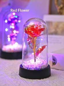 1 pièce Rose artificielle dorée (avec perles en mousse) Veilleuse, Décoration de maison, Convient pour la décoration de mariage, la décoration de fête, la décoration d'anniversaire, cadeau d'anniversaire, cadeau de fête des mères (multicolore), décoration de mariage, décoration d'anniversaire, décoration de veilleuse - Fleurs en feuille d'or - Voir 14