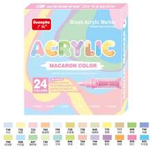 Guangna 12/24 Colors 1 Set Skin-Tone Macaron Color Series 72 Colors Soft-Tip Direct Liquid Acrylic Marker Pens, Student Art Painting DIY Graffiti Soft-Tip Colorful Pen Set, Foldable Color Paper Painting Anime Hand-Drawn Brush - Acrylic Marker - View 15