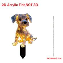 1 pièce Décoration de jardin plate illuminée en 2D en forme de chien, décoration de jardin, pelouse et potager pour l'extérieur, convient pour le jardin, la pelouse, les plantes en pot, les fêtes, cadeau pour les amis - A - Voir 6
