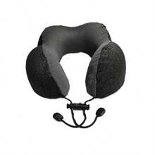 Series U-Shape Travel Pillow 100% Pure Memory Foam Neck Pillow Airplane For Traveling, Car, Train, Napping, Traveling, Washable Cover Grey - Black and Grey - 查看 8