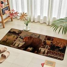 1 件棕熊图案印花亚麻厨房地毯，也可作地垫、浴室垫、门垫使用，3D 印花长方形，适用于客厅、卧室、走廊、浴室、洗衣房 - 涤纶地毯，室内外家居装饰 - 彩色 - 查看 6