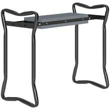 2 In 1 Garden Kneeler Seat Kneeling Pad Support Bench Foldable Knee Protector, Grey - 49*28*58cm - View 1