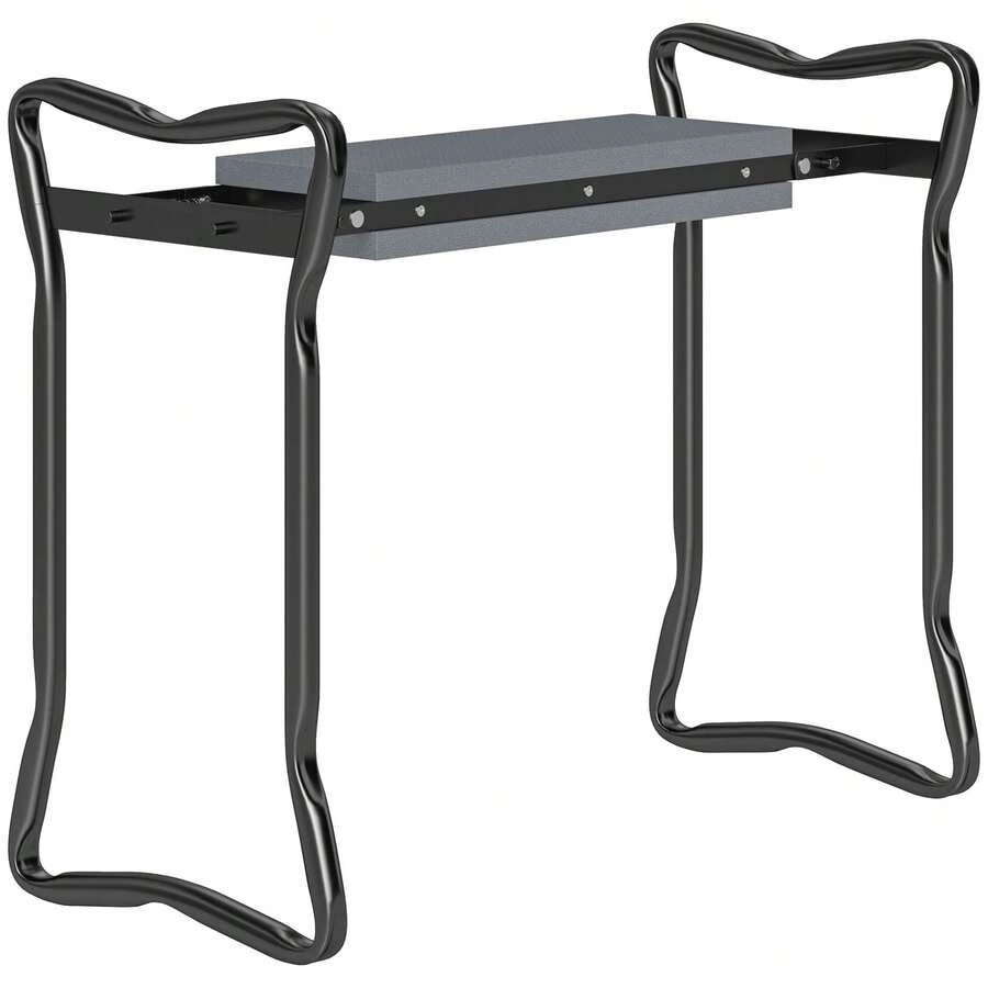 2 In 1 Garden Kneeler Seat Kneeling Pad Support Bench Foldable Knee Protector, Grey - 49*28*58cm - View 1