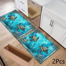 Thảm in hình sinh vật biển 2D phong cách retro, mềm mại và bền, có thể giặt được, thích hợp cho lối vào, hiên nhà, phòng khách, phòng tắm, phòng ngủ, phòng chơi game, phòng giặt, trang trí ký túc xá. - Nhiều màu - Xem 15