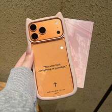 スマホケース猫耳フレームクリアケースキュートデザインガールズスマホカバー夏らしい耐衝撃傷防止猫耳苹果17proMax/17pro/17/11/12/13/14/15/15Pro/15PluS/15ProMax/16/16Pro/16PluS/16ProMax/プレゼントかわいい韓国系/大人女子クリア - 黑色 - チェックする 5