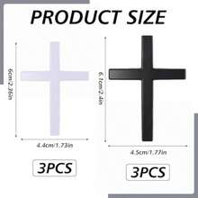 3 Pcs 3D Cross Car Decals Metal Jesus Emblem Cross For Car Exterior With Self-Adhesive 2.5"*1.8" Christian Auto Motorcycle Sticker For Trunk Tailgate Fender Decoration Black - 如圖所示 - 查看 2