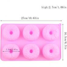 6-Cavity Silicone Mini Donut Cake Mold European Grade Silicone Non-Stick Cake Mold Suitable For Making Donuts, Jellies, Cupcakes - Multicolor - View 4