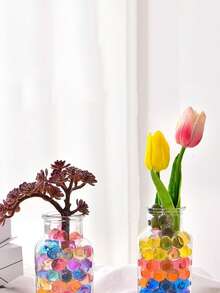 50.000 piezas Perlas de agua multicolor, perlas de agua, canicas de agua, para decoración de jarrones, decoración de bodas, decoración de Pascua, relleno de jarrones, decoración de velas flotantes, decoración central del hogar, adecuado para manualidades de bodas, cumpleaños, fiestas temáticas, San Valentín, Halloween, decoración central navideña - Pequeñas cuentas de espuma de colores variados - Ver 9