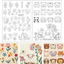 Water-Soluble Embroidery Pattern Stabilizer, Suitable For Handmade Sewing Enthusiasts, Floral Plant And Animal Pre-Printed Self-Adhesive Non-Woven Fabric Embroidery Pattern - A283 - View 14