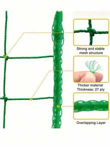 1pc Plant Climbing Net, Planting Supplies & Tools, Loofah Morning Glory Flowers Vine Plants Climbing Net Cucumber Vine Grow Holder Trellis Netting,Multiple Sizes Available - Green - View 3