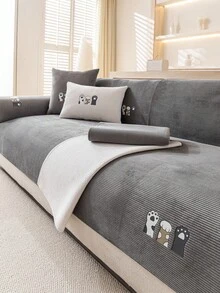 1 vỏ đệm sofa dùng được cả bốn mùa, kiểu dáng hiện đại tối giản, chống trượt, chống bụi và có thể giặt, mềm mại và không phai màu, thân thiện với thú cưng, phù hợp với sofa hình chữ L và sofa 1/2/3/4 chỗ ngồi, thích hợp cho phòng ngủ, văn phòng, phòng khách. - Màu Xám nhạt - Xem 5