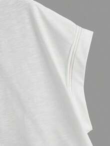 Cut Out Back Batwing Sleeve Tee IZ30 - 藍色2 - 查看 9