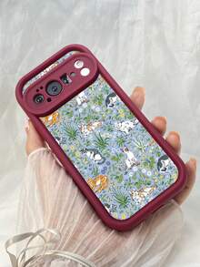 NR147 猫好き必見,対応するPixel 10 9 8 Pro 9A 8A ケース、対応するiPhone17 16 15 14 13 12 11 Pro Max 7 8 16 15 14 Plus 16e 17e 17 Air ケース、フルカメラ保護ソフト TPU ケース、キャンディカラーエンジェルアイラダーマットシリコン肌に優しいタッチフォンケースカバー（女性＆女の子向け） - バーガンディ - チェックする 5
