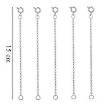 5pcs Silver Tone Spring Clasp Extender Chain (5-15cm), Adjustable For Women Necklace, Bracelet, Anklet And DIY Jewelry Making - Silver - View 8