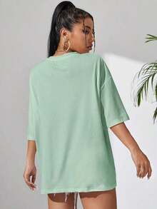 Solid Color T-Shirt - Mint Green - View 2