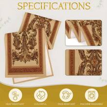 1pc Baroque Scroll Print Polyester Table Runner, Vintage Palace Style Rectangular Decorative Tablecloth, Stain-Resistant And Easy To Clean Home Decor, Suitable For Dining Table, Entryway, Coffee Table, Sideboard, Party And Holiday Decoration - Multicolor - View 4