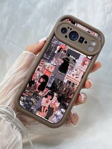 NR167 レトロアニメスタイル,対応するPixel 10 9 8 Pro 9A 8A ケース、対応するiPhone17 16 15 14 13 12 11 Pro Max 7 8 16 15 14 Plus 16e 17e 17 Air ケース、フルカメラ保護ソフト TPU ケース、キャンディカラーエンジェルアイラダーマットシリコン肌に優しいタッチフォンケースカバー（女性＆女の子向け） - カーキ - チェックする 6