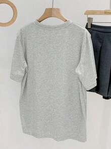 Blusa casual y cómoda, camiseta bordada con cerezas, primavera/verano - Negro 3 - Ver 6