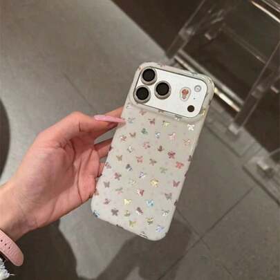 Korean Style Holographic Dopamine Butterfly 17 Pro Max Phone Case, New Cartoon Creative Personalized Protective Cover For Apple 16, 15, 14