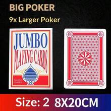 1副2026新款54张超大扑克牌，巨型扑克牌，巨型婚礼扑克牌，双副扑克牌，圣诞节和万圣节礼物 - 彩色 - 查看 11