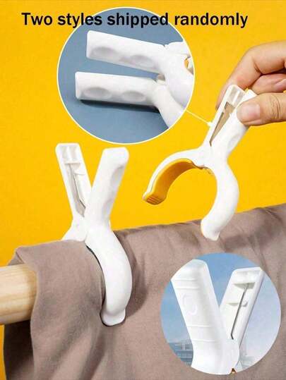 10pcs Heavy Duty Plastic Beach Towel Clips - Large Windproof Clothes Pegs For Washing Line, Pool Lounger, Chair & Blankets Secure - Jumbo Size For Drying, Hanging Rack, Random Color
