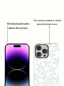 Pattern Light Phone Case For 16 Pro Max/15/14/14/14 Mini/7 Pls XR, 2-In-1 Rugged Matte Protective Case - Black - View 3
