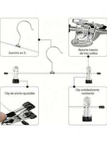 10pcs Multi-Functional Clips, Adjustable Clips With Non-Slip Design, Polished Metal Pants Clips, Portable Shoe Rack Clips, Suitable For Clothing Stores And Home Use, Scratch-Free Clips - Multicolor - View 6