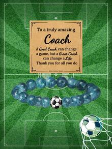 1Pc Charm Football Sports Bracelet, Suitable For Athletes, Sons, Brothers, Coaches, Birthday, Graduation Season Gifts, Elastic Design Team Spirit Gift, Suitable For Football Matches - Multicolor - View 14