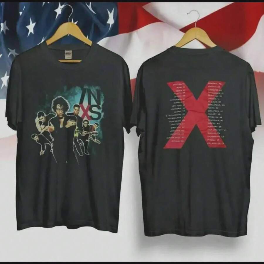 INXS Concert Tour TShirt Michael Hutchence Size S-4XL - 黑色 - 查看 1