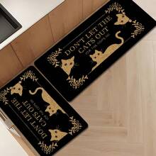 1pc 3D Printed Cat Pattern Linen Kitchen Rug, Doormat, Bath Mat, Suitable For Living Room, Bedroom, Hallway, Bathroom, Laundry Room - Polyester Carpet For Indoor And Outdoor Home Decor - Multicolor - View 2
