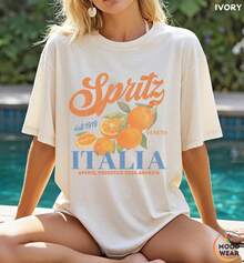 1pc  ®   Aperol Spritz Shirt Italy Spritz Shirt Positano Womens Graphic Tee Vintage Shirt Womens, Italian Summer Shirt Summer T Shirts Summer Tops Summer Shirt - trắng - Xem 1