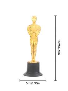1pc Plastic Gold Trophy, Award Ceremony Decor, Party Favor - Gold - View 11