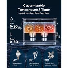 15 L Ultraschallreiniger, professionelle Ultraschallreinigungsmaschine mit Reinigungskorb & Digitalanzeige, 240 W Edelstahl 40 kHz Industrielle Reinigungsmaschine für Teile Vergaser Instrumente - 15 l - Übersicht 6