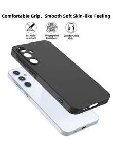 1 件装 - 黑色哑光手机壳，适用于 Galaxy A06 / A16 / A26 / A36 / A56 / A57 / A07 / A17，防刮防滑，全包式保护，摄像头保护，柔软 TPU 材质，时尚简约。 - 黑色 - 查看 5
