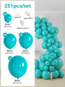 36er Set gemischte Teal-Ballons in verschiedenen Größen, enthält 18", 12", 10", 5" Ballons in Teal, Aqua und Cyan, geeignet für Geburtstag, Meeres-Themen-Hochzeit, Jahrestag, Party, Taufe, Gender Reveal, Abschlussfeier, Meerjungfrau-Themen-Party, Poolparty-Dekorationen - Blau - Übersicht 16