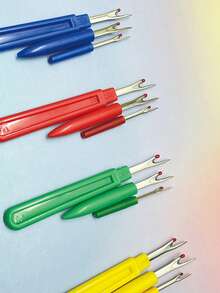 3pcs Seam Ripper Set, Suitable For Multiple Scenarios, Comes With Transparent Protective Cover, Prevent Blade From Scratching Hands When Not In Use, Applicable For Clothing Repair, Button Holes, Embroidery And DIY - Thread Remover - View 5