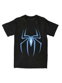 Men Women Superhero Spider Mans Shirt Merch 100 Cotton T-Shirt Clothing Novelty Tee Shirt Summer..-Vintage Street Style Unisex Loose Cotton Short Sleeve Crew Neck T-Shirt, Summer, Cotton, T-Shirts For Men, Streetwear, Men Women T-Shirt Print Tee - Đen 3 - Xem 7