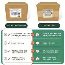 100 Clear Adhesive Top Loading Packing List Pouches, 4.5'' X 5.5'' Shipping Label Sleeves, Packing Slip Envelopes - List - View 8