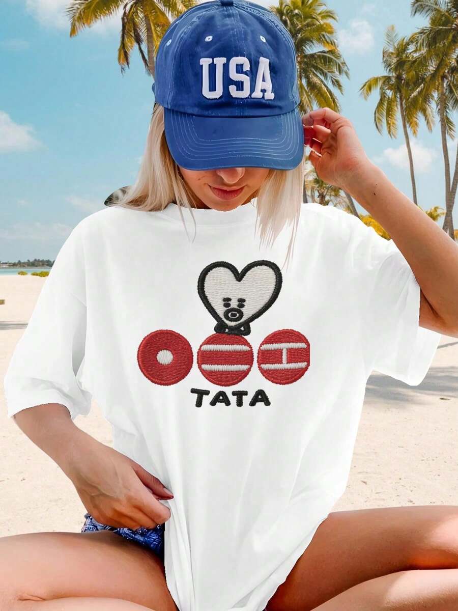 Damen T Shirt Bequem Modern Mode Essentials Must Have  Neue Kollektion Fashion Bestseller - White - View 1