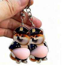 3D Sticker 1pc/2pcs 3D Pug Sleeping Keychain, Multifunctional Clip Decoration Accessory - Black - View 7