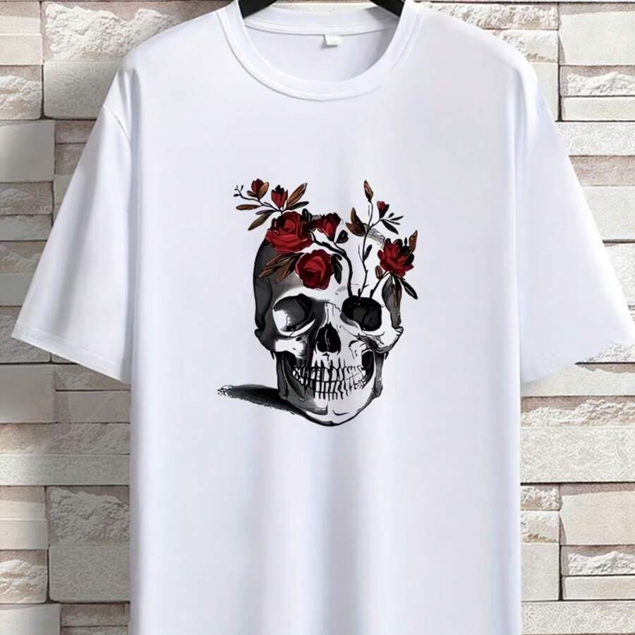 Printed T-Shirt For Men And Women - 白色 - 查看 1