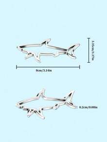 3D Metal Car Sticker, Simple & Practical Multifunctional Shark Badge Sticker, Car/Motorcycle Fuel Tank Cover Decor Logo Auto Accessories, Suitable For All Vehicle Exterior Stickers - A - View 2